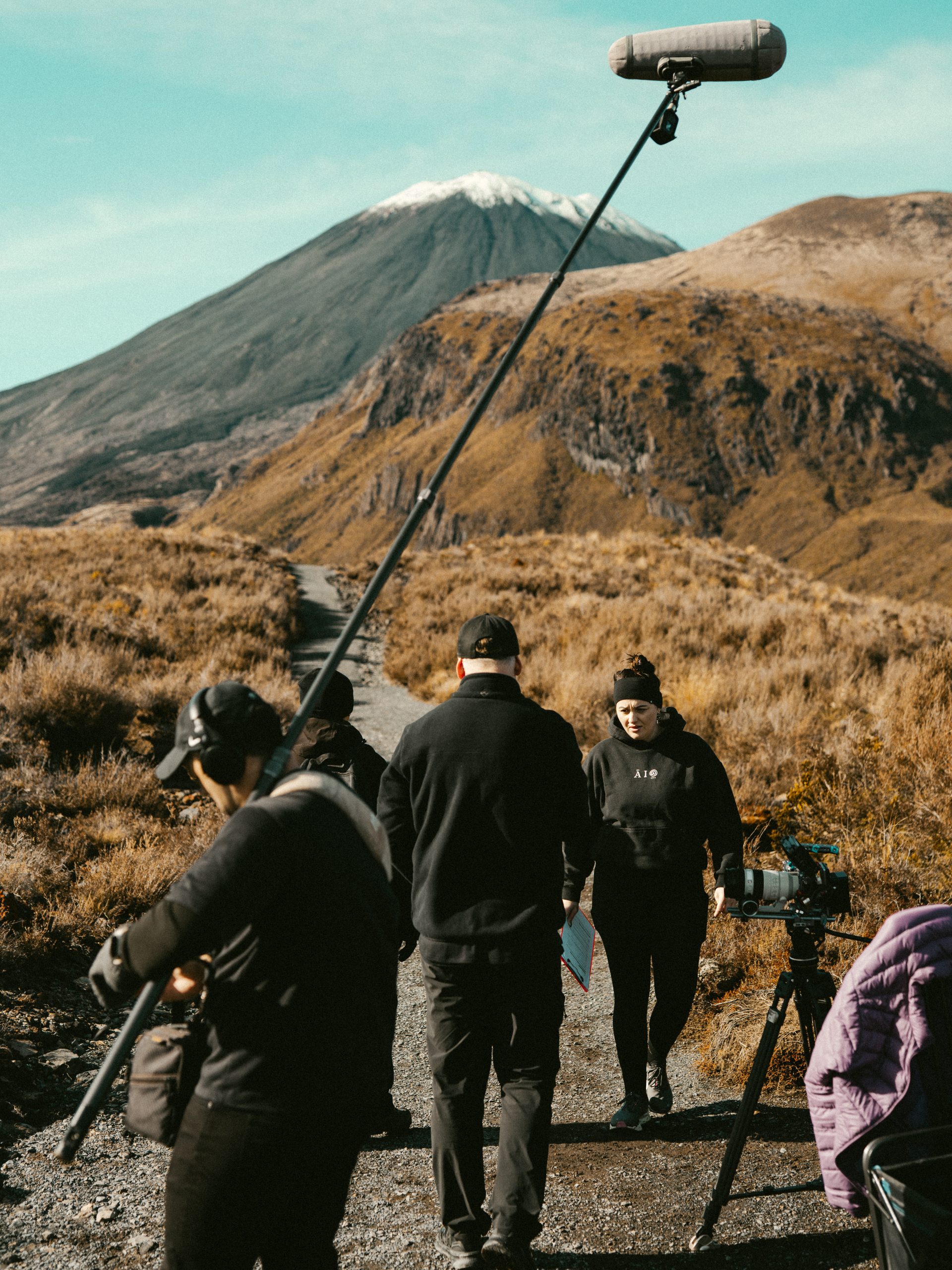 Āio Media film crew filming on location in New Zealand